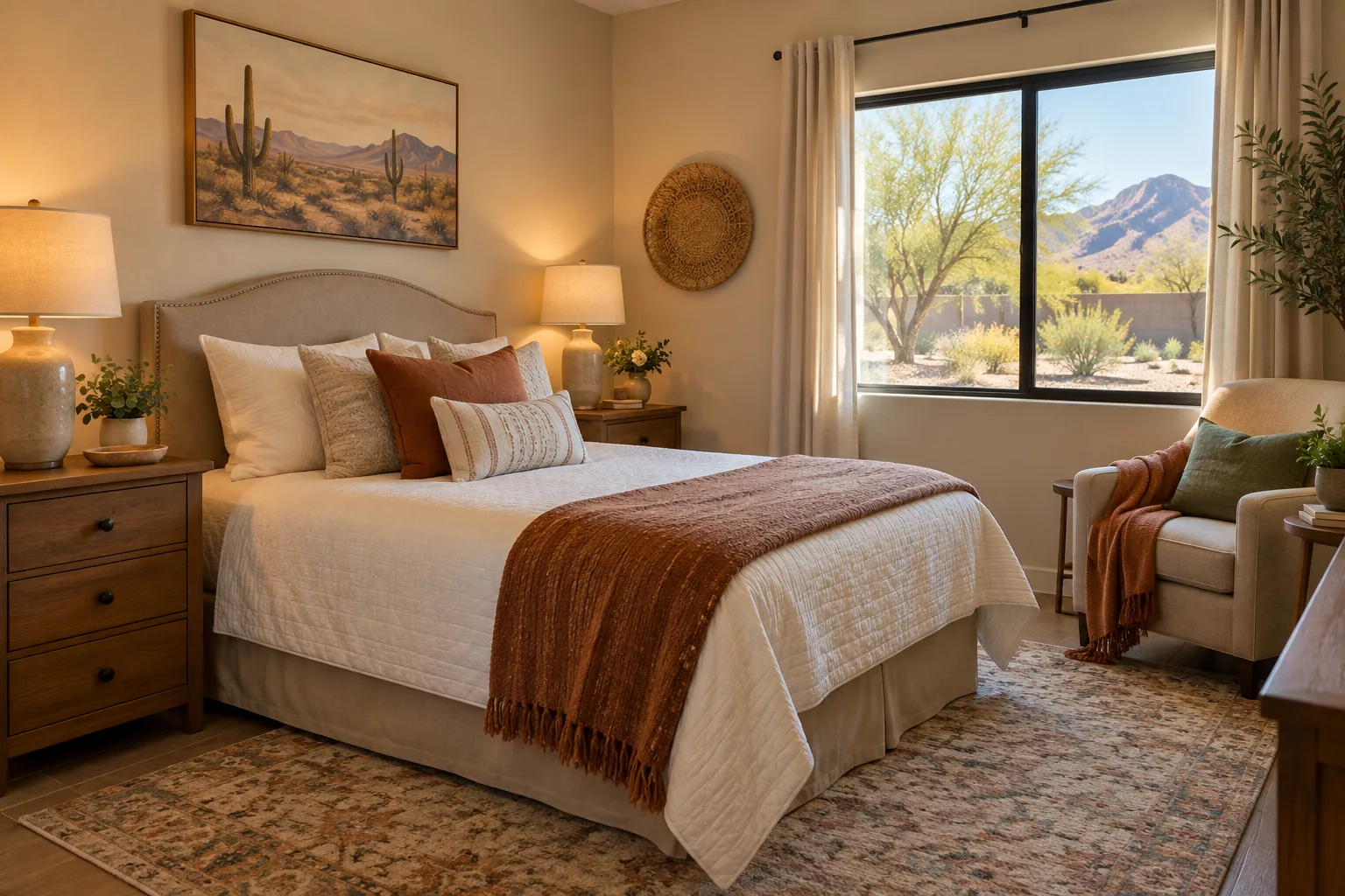 Illustrative cozy residential bedroom