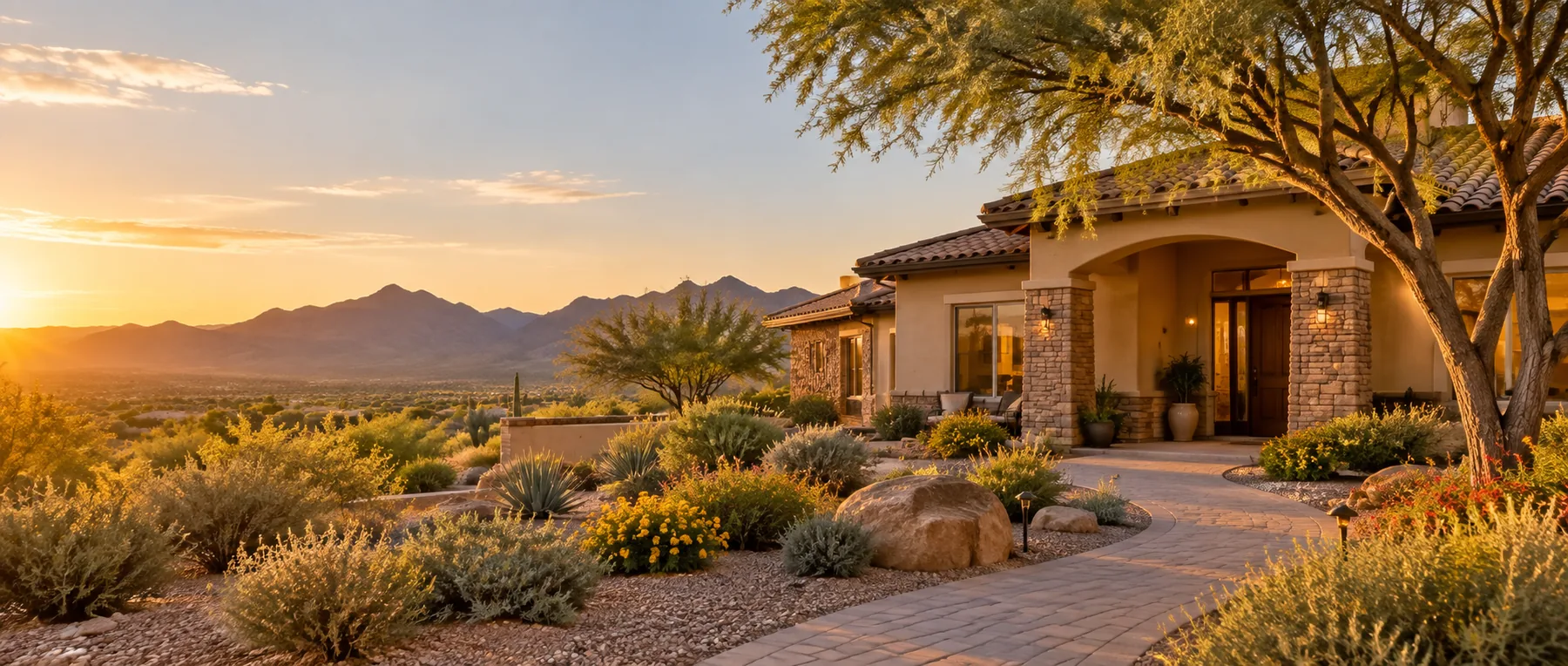 Illustrative landscaped Arizona home