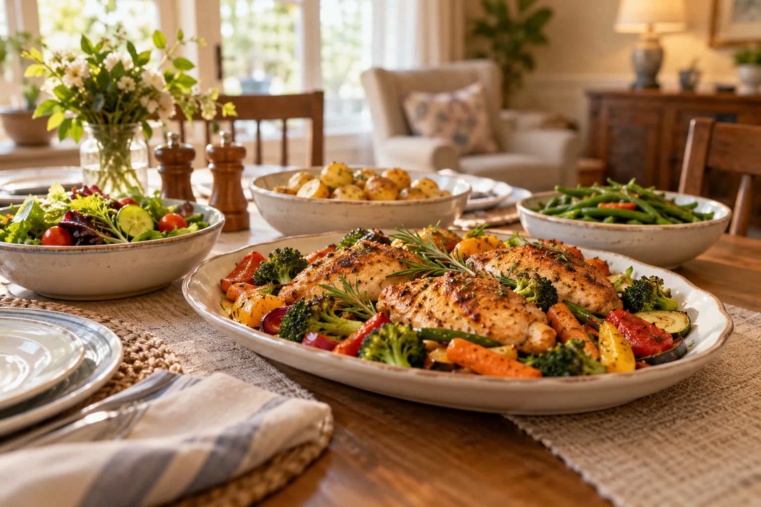 Illustrative home-cooked meal