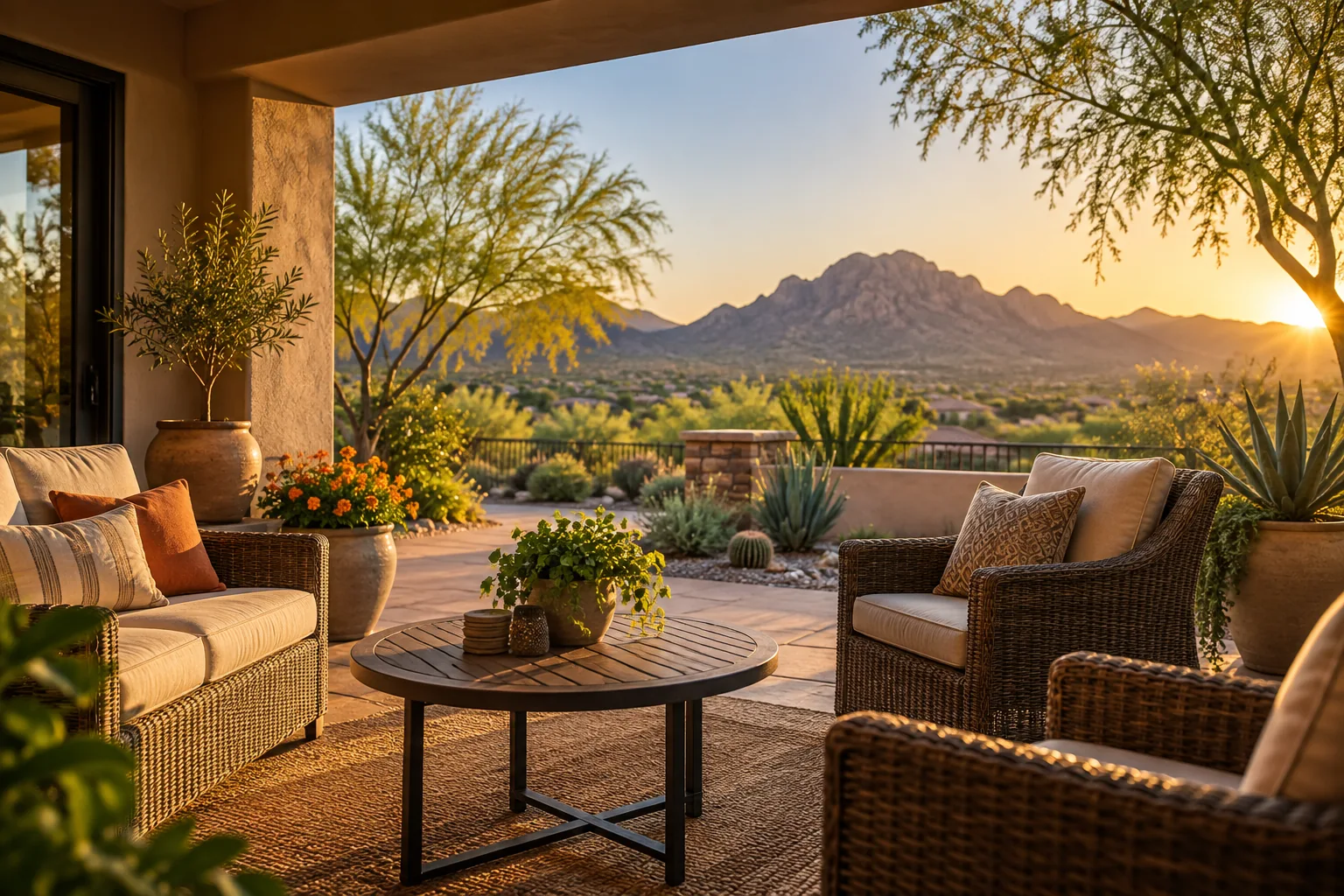 Illustrative shaded Arizona patio